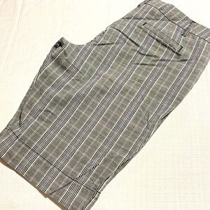 Manhattan Chino New York & Co. Black, White and Purple Plaid Shorts